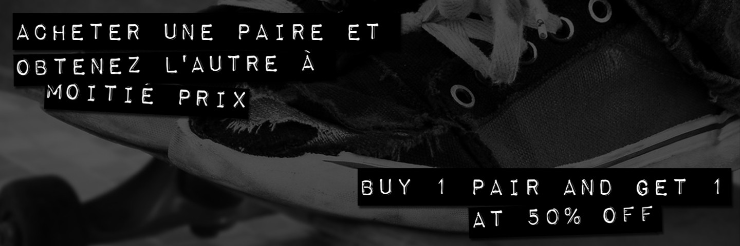 Buy 1 paire, get 1 50% OFF